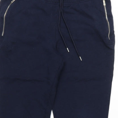 Autograph Mens Blue M Pure Cotton Zip Pocket Jogger Trousers