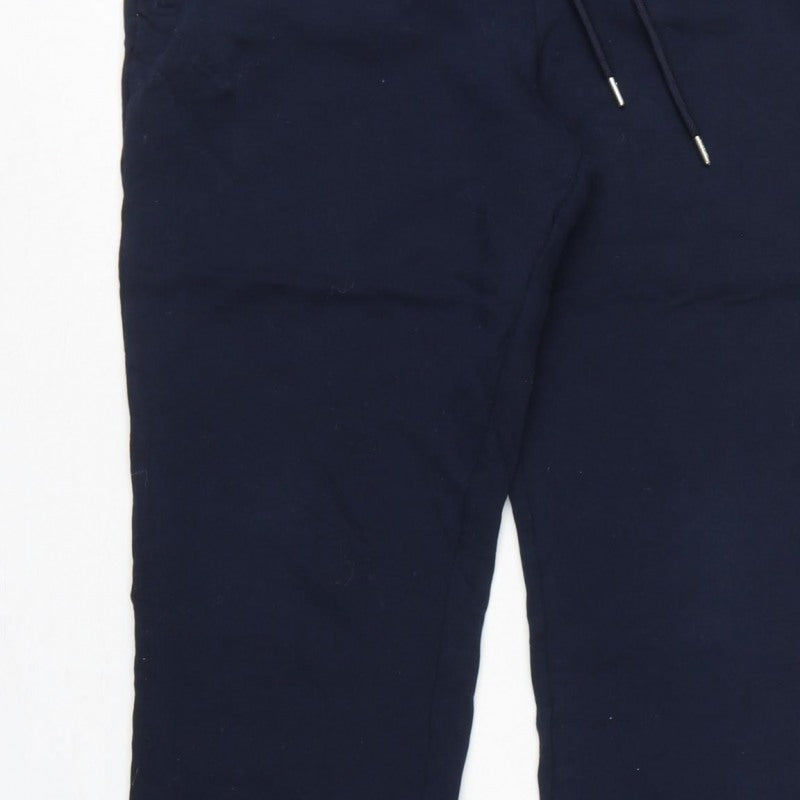 Autograph Mens Blue M Pure Cotton Zip Pocket Jogger Trousers