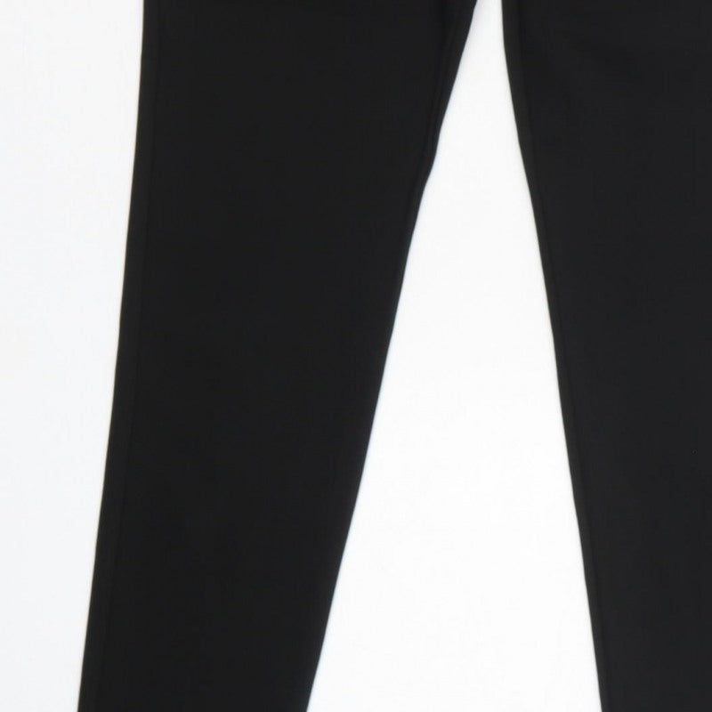 Zara Woman Black M High Rise Straight Zip Detail Trousers