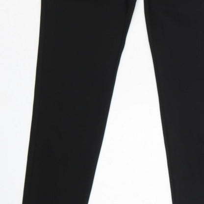 Zara Woman Black M High Rise Straight Zip Detail Trousers