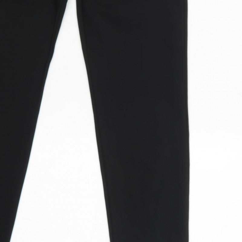 Zara Woman Black M High Rise Straight Zip Detail Trousers