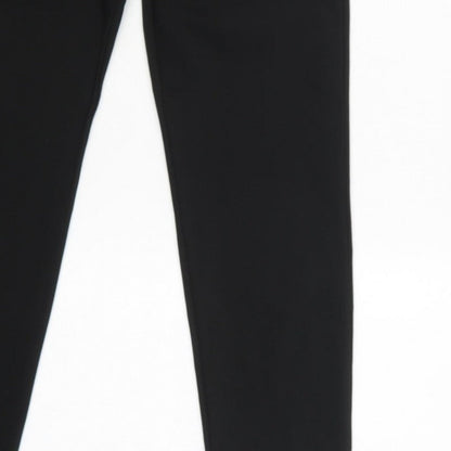 Zara Woman Black M High Rise Straight Zip Detail Trousers