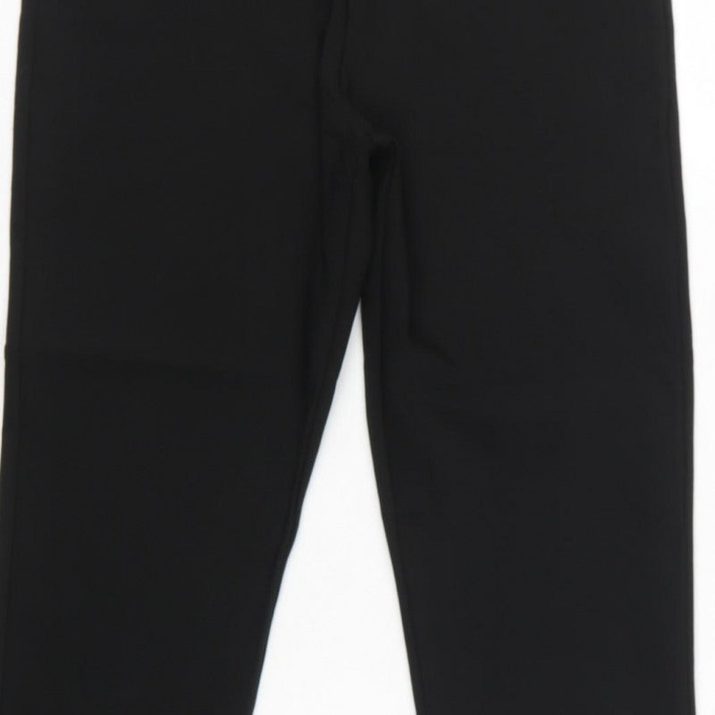 Zara Woman Black M High Rise Straight Zip Detail Trousers