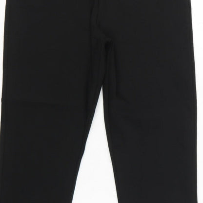 Zara Woman Black M High Rise Straight Zip Detail Trousers