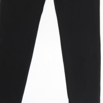 Zara Woman Black M High Rise Straight Zip Detail Trousers