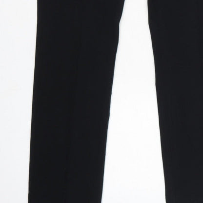 Marks & Spencer Women Black UK 12 Long Straight Dress Trousers