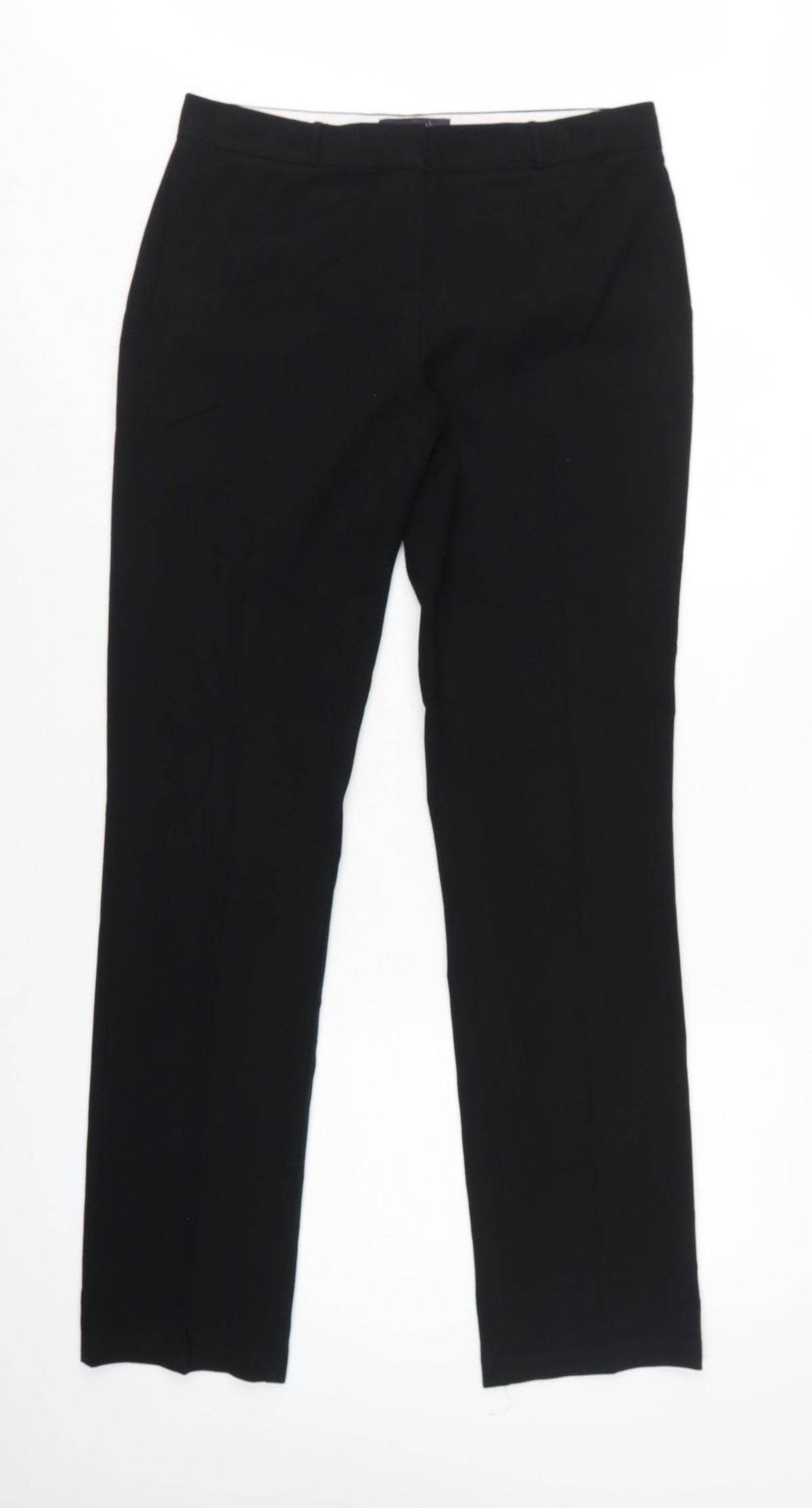 Marks & Spencer Women Black UK 12 Long Straight Dress Trousers