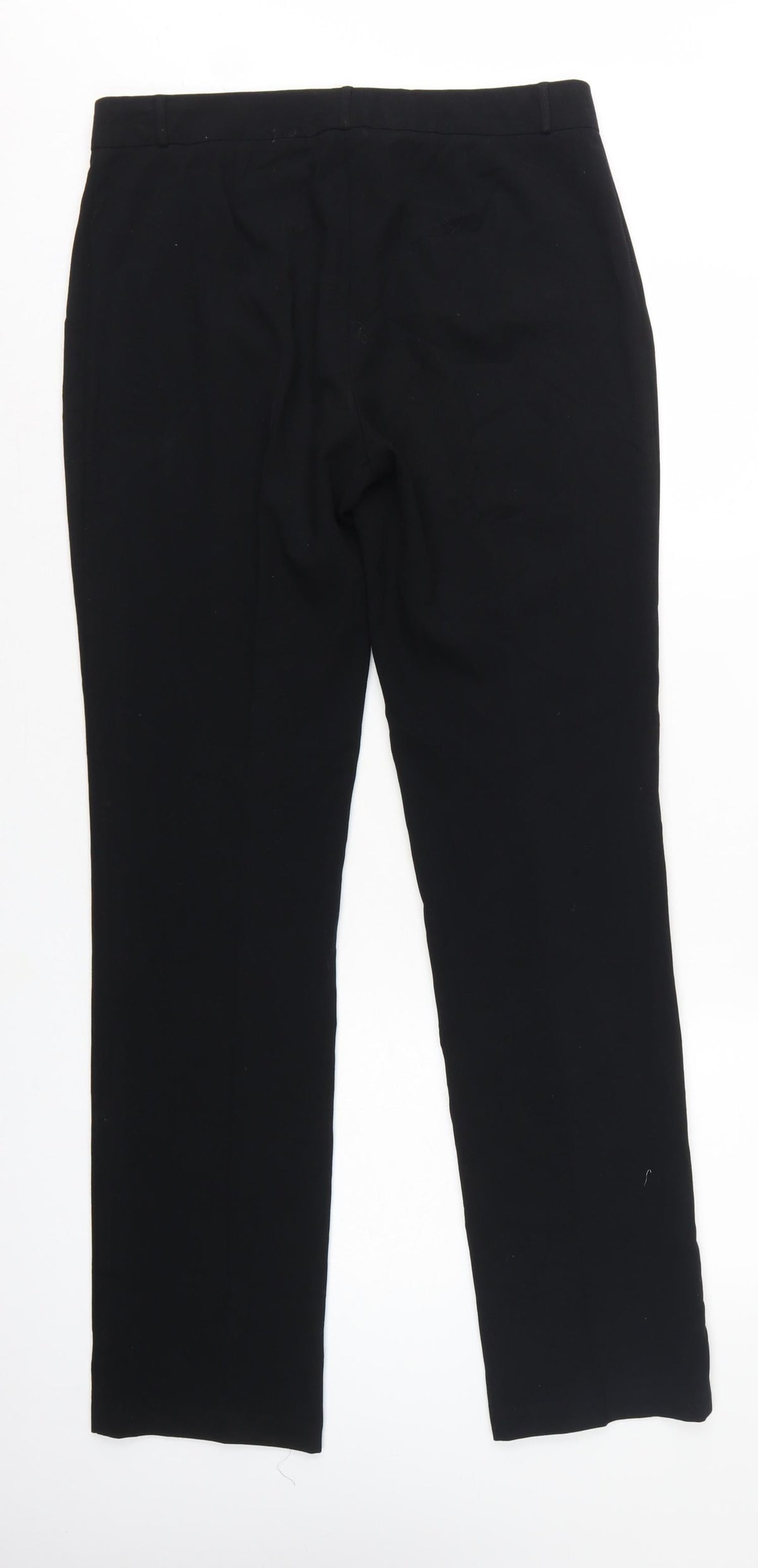 Marks & Spencer Women Black UK 12 Long Straight Dress Trousers