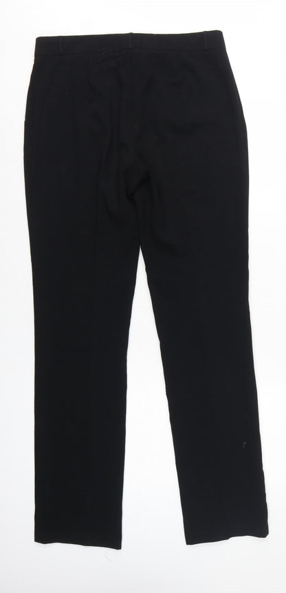 Marks & Spencer Women Black UK 12 Long Straight Dress Trousers