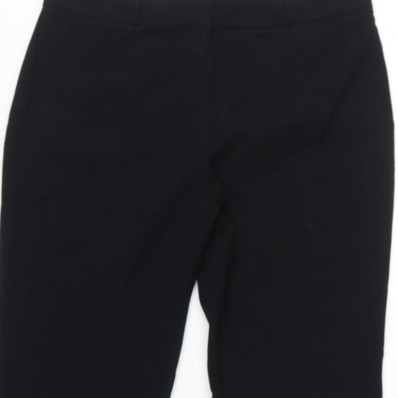 Marks & Spencer Women Black UK 12 Long Straight Dress Trousers