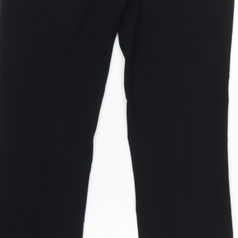 Marks & Spencer Women Black UK 12 Long Straight Dress Trousers