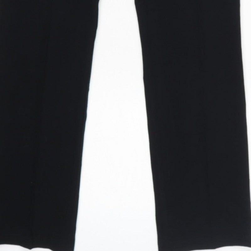 Marks & Spencer Women Black UK 12 Long Straight Dress Trousers