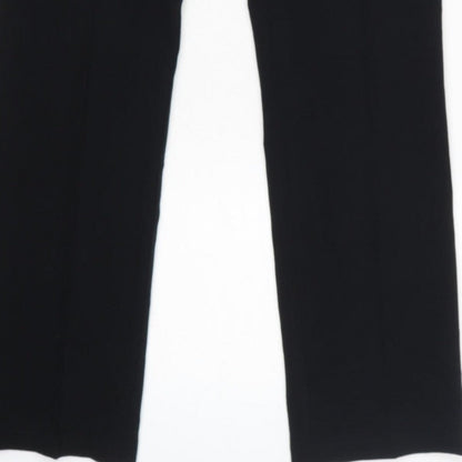 Marks & Spencer Women Black UK 12 Long Straight Dress Trousers
