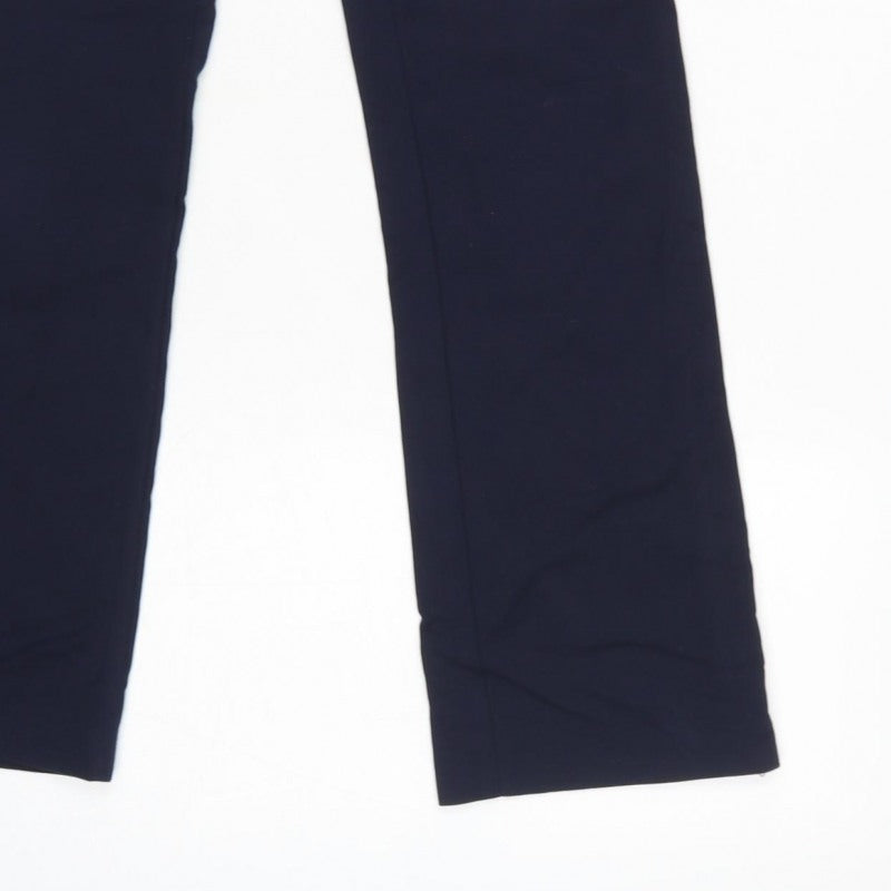 Zara Basic Women Blue S Bootcut Dress Trousers Zip Pockets