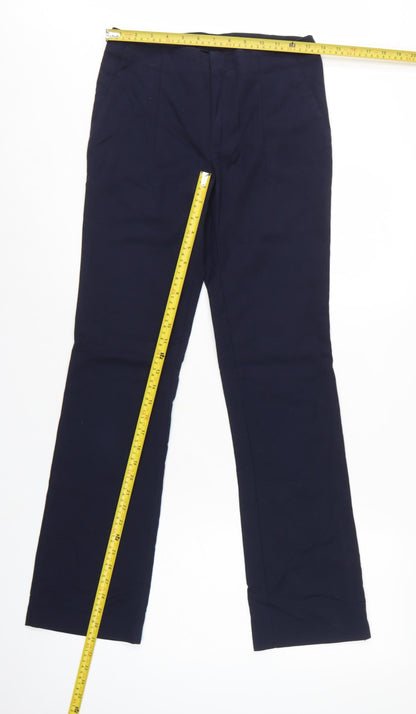 Zara Basic Women Blue S Bootcut Dress Trousers Zip Pockets