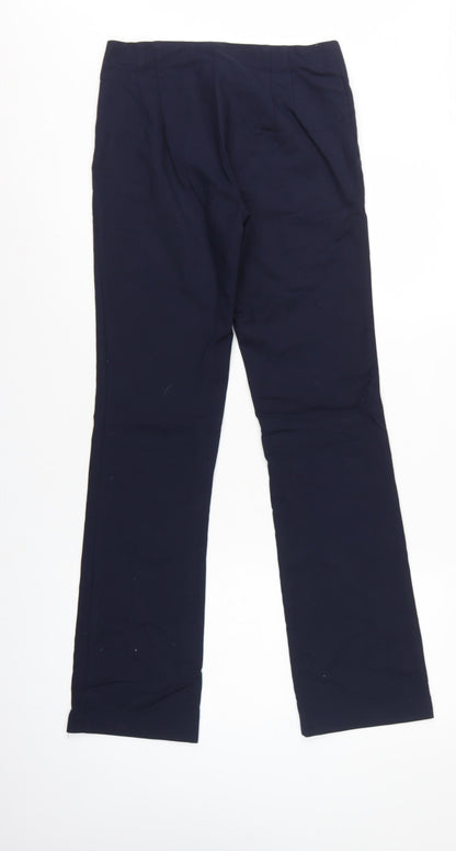 Zara Basic Women Blue S Bootcut Dress Trousers Zip Pockets