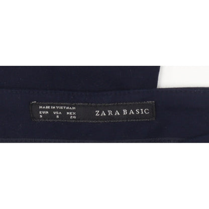 Zara Basic Women Blue S Bootcut Dress Trousers Zip Pockets