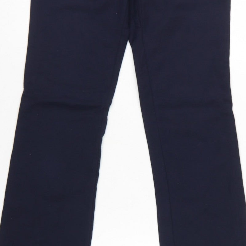 Zara Basic Women Blue S Bootcut Dress Trousers Zip Pockets