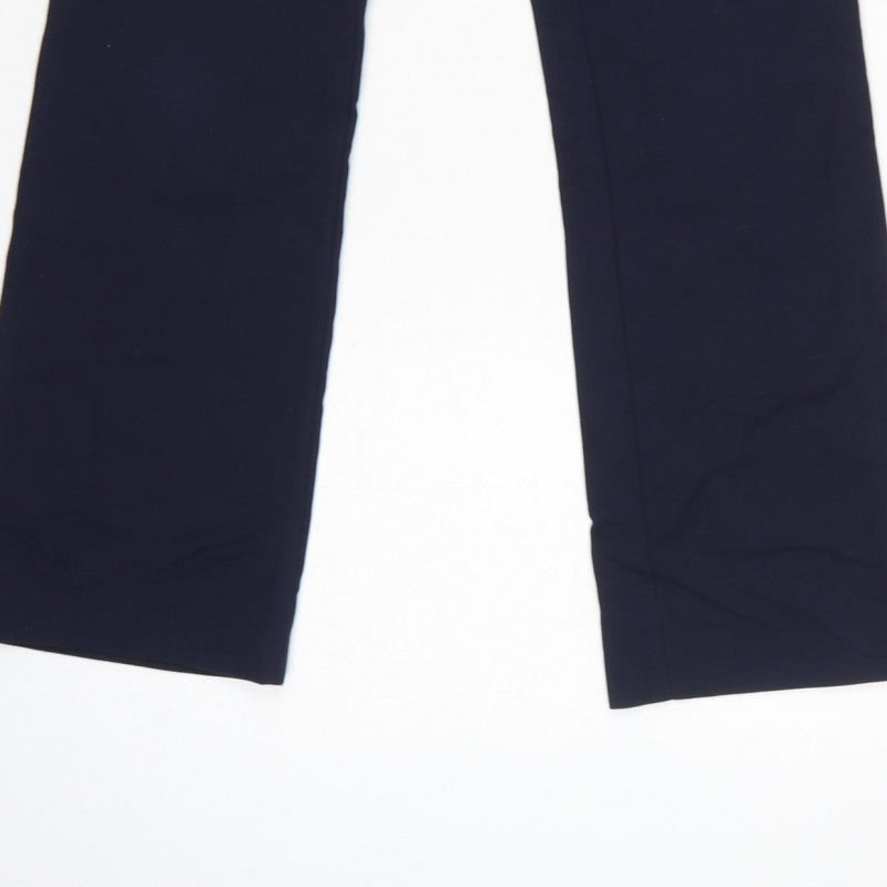 Zara Basic Women Blue S Bootcut Dress Trousers Zip Pockets