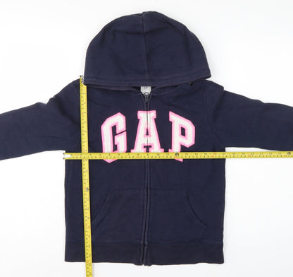 GAP Girls Blue XL 12-13 Years Full Zip Logo Hoodie Pockets