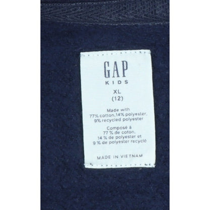 GAP Girls Blue XL 12-13 Years Full Zip Logo Hoodie Pockets