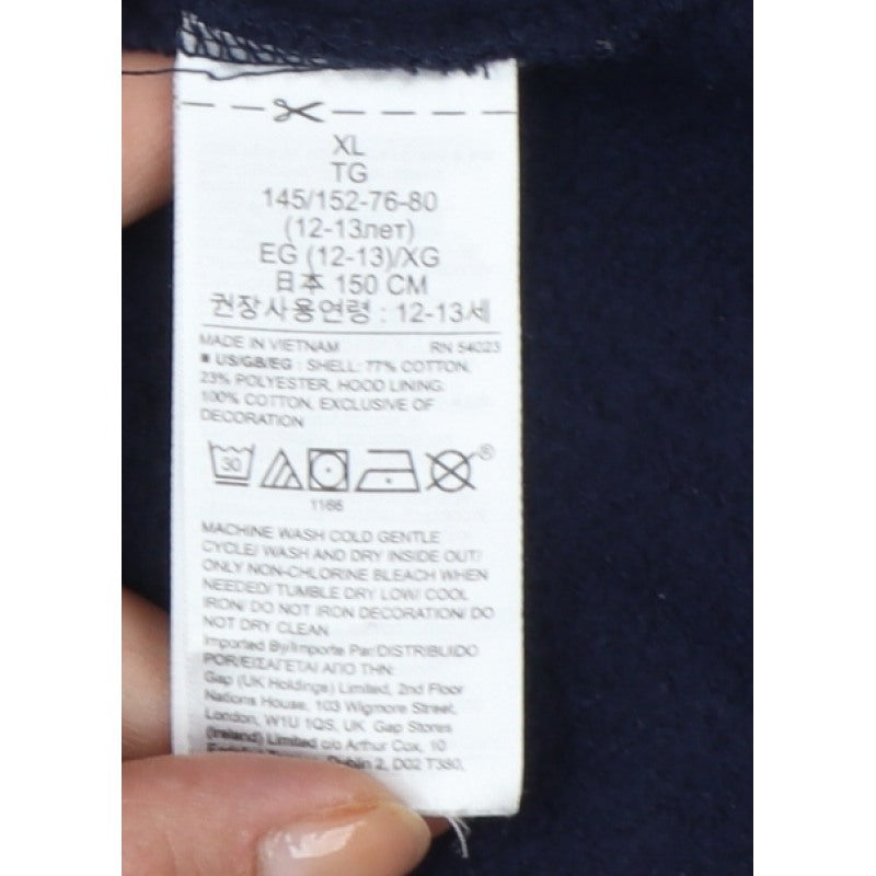 GAP Girls Blue XL 12-13 Years Full Zip Logo Hoodie Pockets