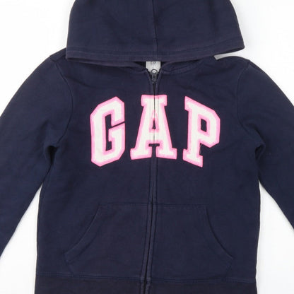 GAP Girls Blue XL 12-13 Years Full Zip Logo Hoodie Pockets