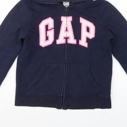 GAP Girls Blue XL 12-13 Years Full Zip Logo Hoodie Pockets