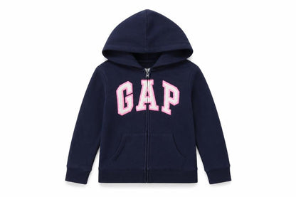 GAP Girls Blue XL 12-13 Years Full Zip Logo Hoodie Pockets