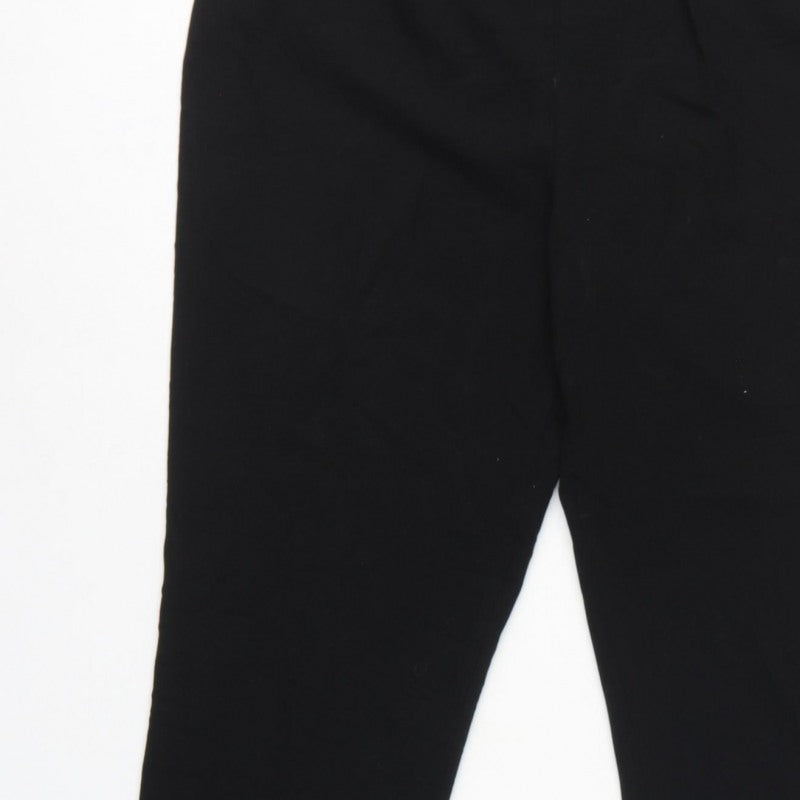 Marks and Spencer Women Black UK 14 Tapered Tailored Dress Trousers