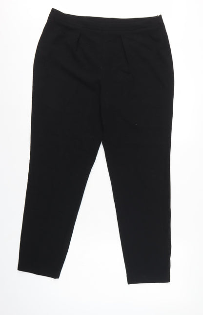 Marks and Spencer Women Black UK 14 Tapered Tailored Dress Trousers