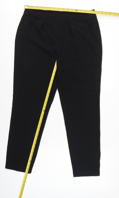 Marks and Spencer Women Black UK 14 Tapered Tailored Dress Trousers