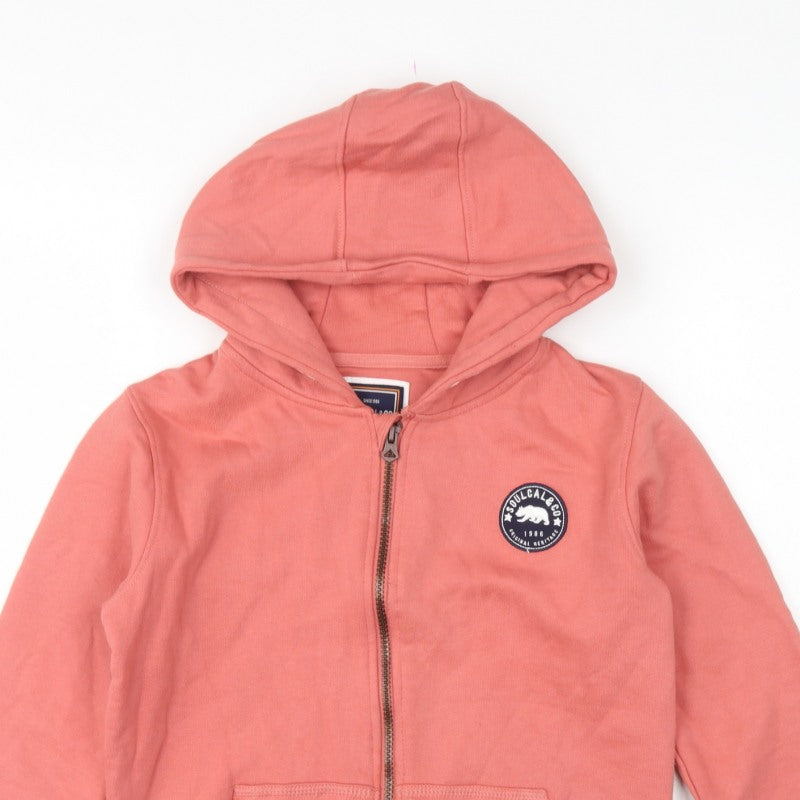 Additional view of SoulCal & Co boys’ pink 11-12 years full zip hooded hoodie logo