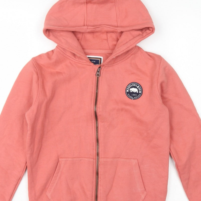 Additional view of SoulCal & Co boys’ pink 11-12 years full zip hooded hoodie logo