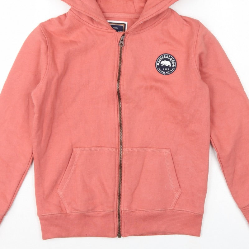 Additional view of SoulCal & Co boys’ pink 11-12 years full zip hooded hoodie logo