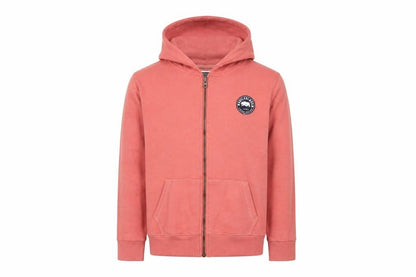 Front view of SoulCal & Co boys’ pink 11-12 years full zip hooded hoodie logo