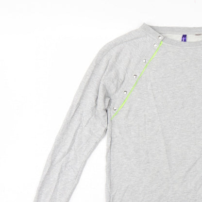 Seraphine Women Grey L Maternity Pullover Sweatshirt Neon Zip Detail