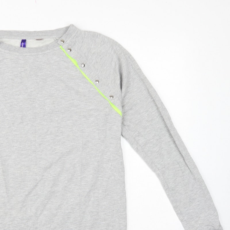Seraphine Women Grey L Maternity Pullover Sweatshirt Neon Zip Detail