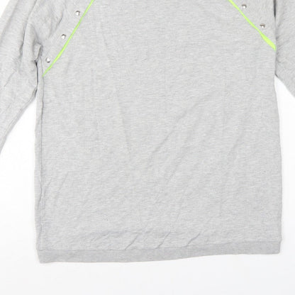 Seraphine Women Grey L Maternity Pullover Sweatshirt Neon Zip Detail