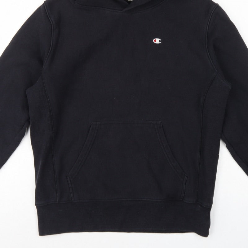 Champion Men’s Black M Reverse Weave Pullover Hoodie Logo Heavyweight