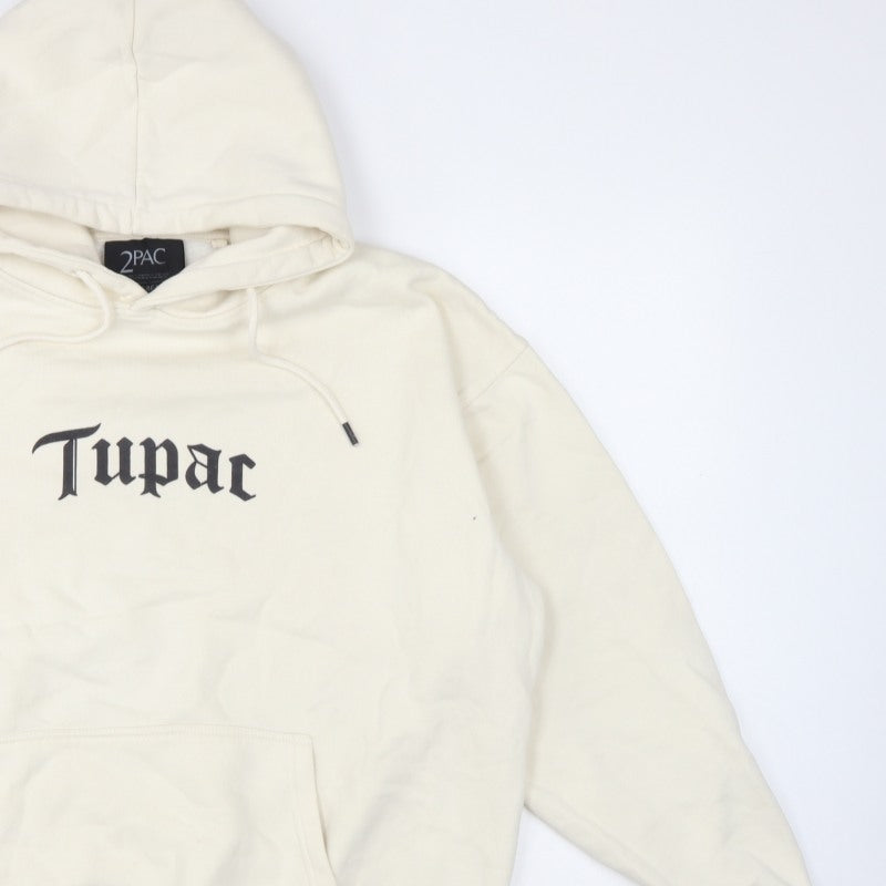 Pull&Bear Women Ivory M 2Pac Graphic Print Pullover Hoodie