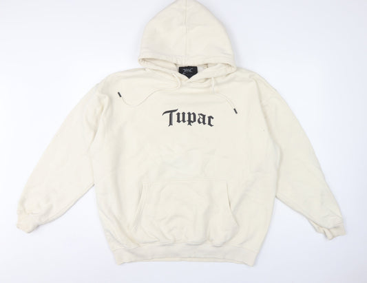 Pull&Bear Women Ivory M 2Pac Graphic Print Pullover Hoodie