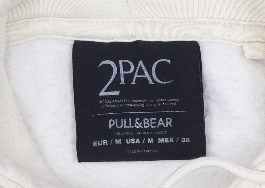 Pull&Bear Women Ivory M 2Pac Graphic Print Pullover Hoodie