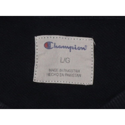 Champion Men Black L Crew Neck Pullover Sweatshirt Embroidered Logo