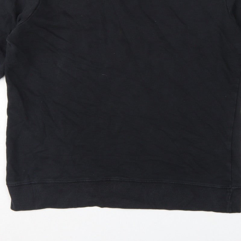 Champion Men Black L Crew Neck Pullover Sweatshirt Embroidered Logo