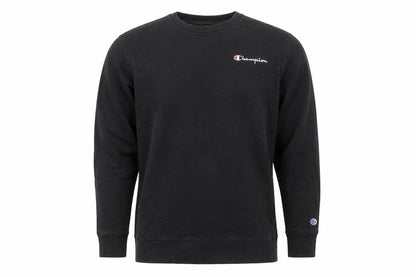 Champion Men Black L Crew Neck Pullover Sweatshirt Embroidered Logo
