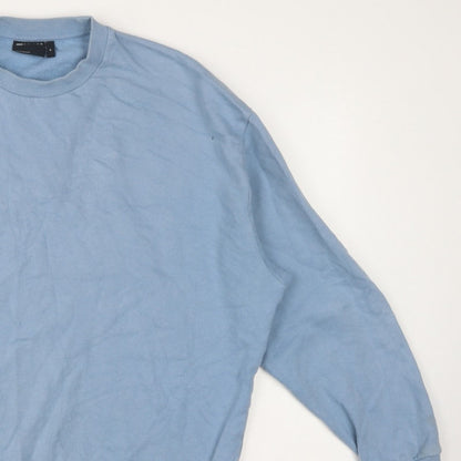 ASOS Design Men’s Blue M Relaxed Crew Neck Fleece Pullover Sweatshirt