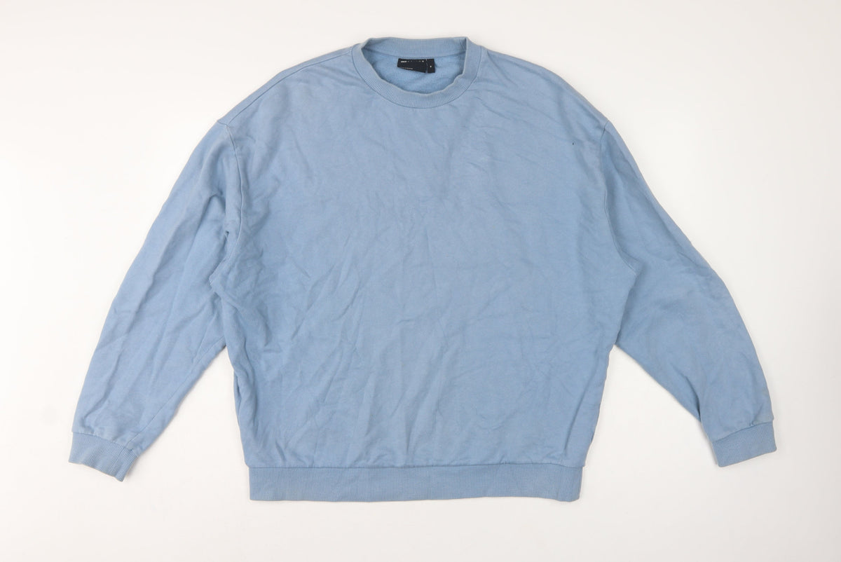 ASOS Design Men’s Blue M Relaxed Crew Neck Fleece Pullover Sweatshirt