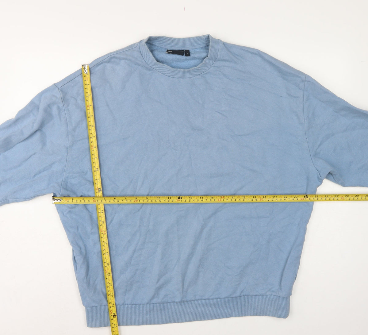 ASOS Design Men’s Blue M Relaxed Crew Neck Fleece Pullover Sweatshirt