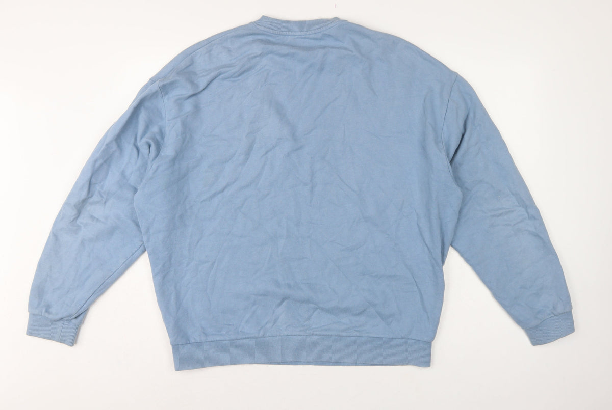 ASOS Design Men’s Blue M Relaxed Crew Neck Fleece Pullover Sweatshirt